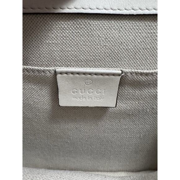 Calfskin Bamboo Web Medium Dionysus Top Handle Bag White Blue Hibiscus Red - Picture 11 of 16